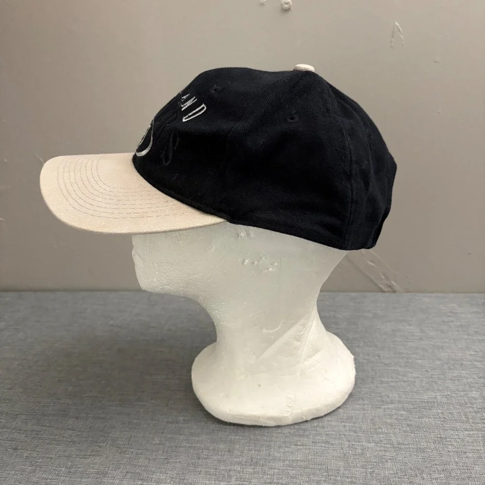 Drew Pearson Hat Oakland Raiders Men OSFA Black Vintage 90s Strapback Cap‎